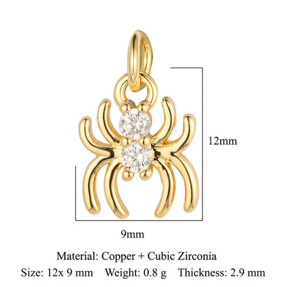 1 Piece Copper Zircon 18K Gold Plated Tortoise Snake