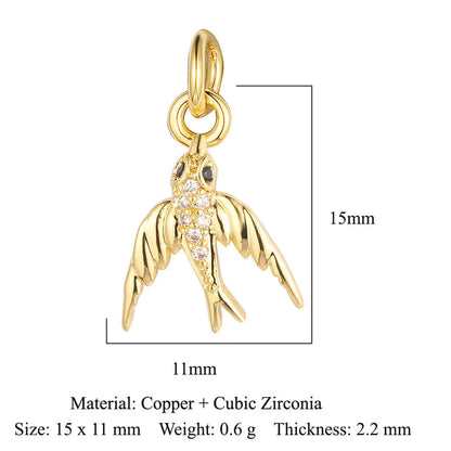 1 Piece Copper Zircon 18K Gold Plated Tortoise Snake