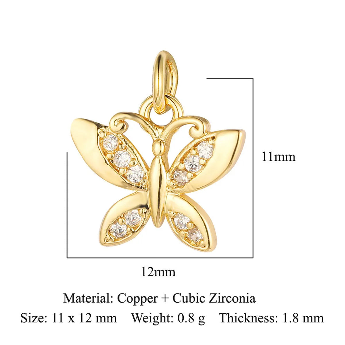 1 Piece Copper Zircon 18K Gold Plated Tortoise Snake