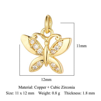 1 Piece Copper Zircon 18K Gold Plated Tortoise Snake