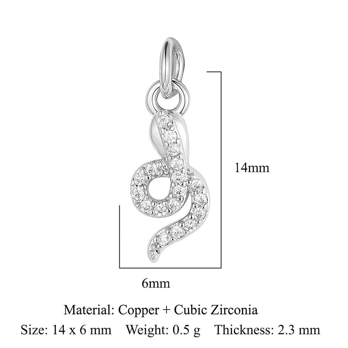 1 Piece Copper Zircon 18K Gold Plated Tortoise Snake