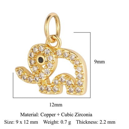 1 Piece Copper Zircon 18K Gold Plated Tortoise Snake