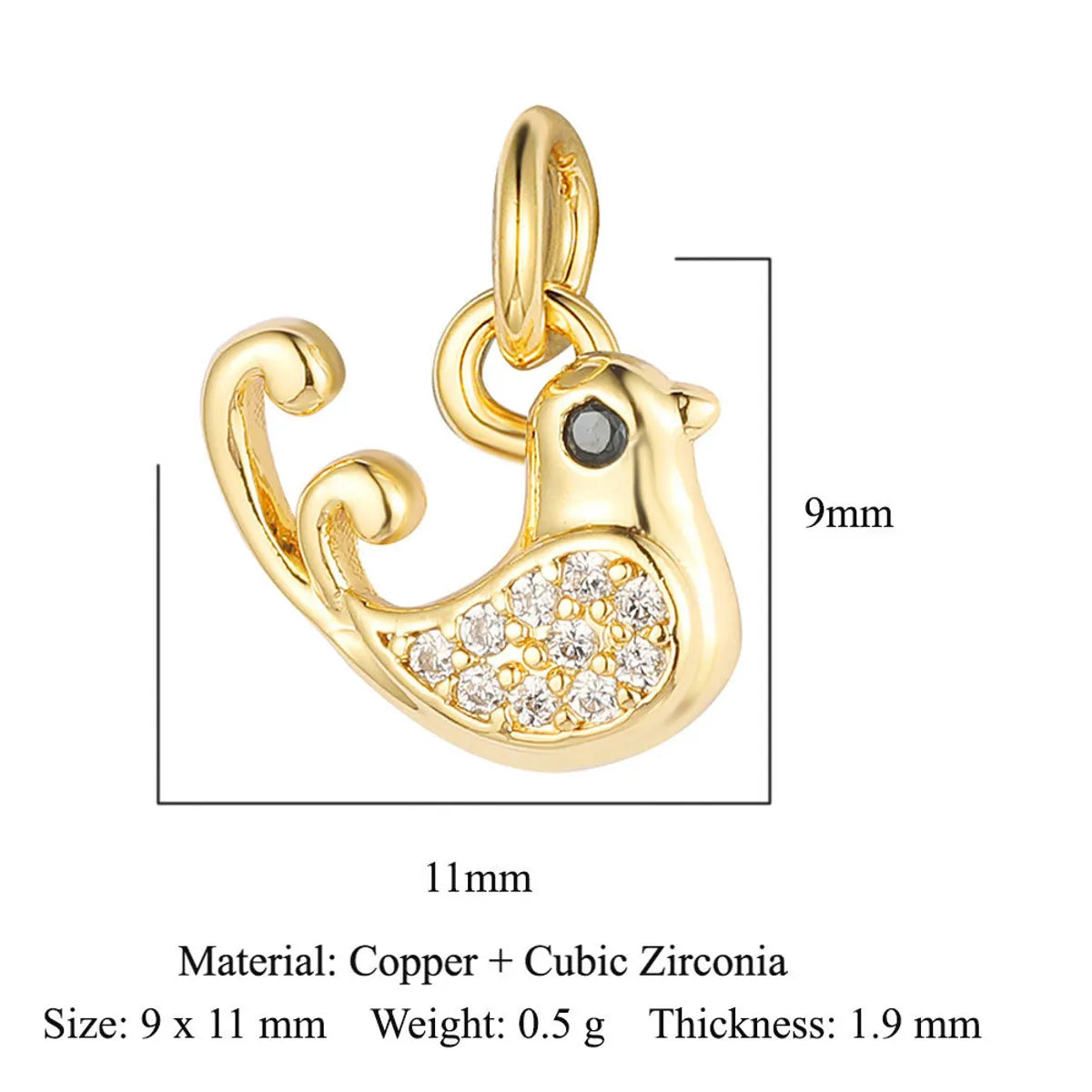 1 Piece Copper Zircon 18K Gold Plated Tortoise Snake