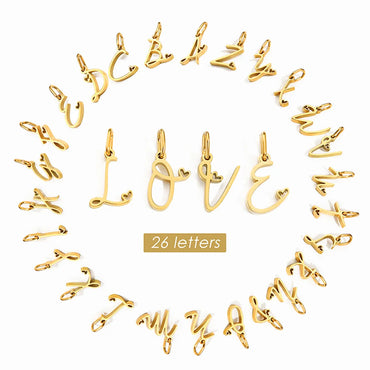 1 Piece Stainless Steel 14K Gold Plated Rose Gold Plated Letter