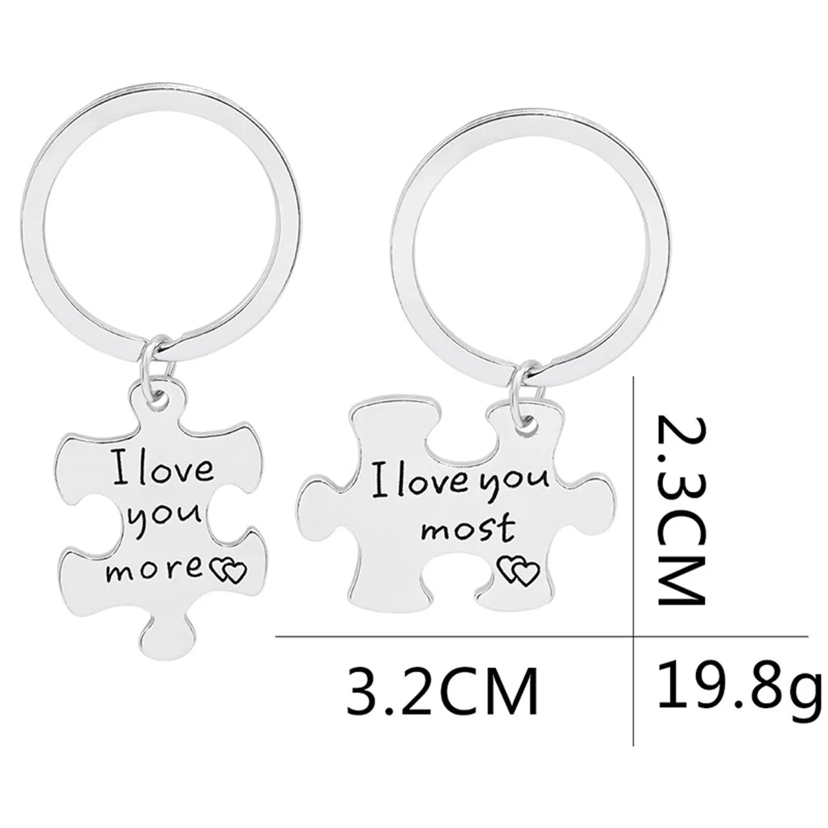 English Letter I Love You Moremost Couple Keychain