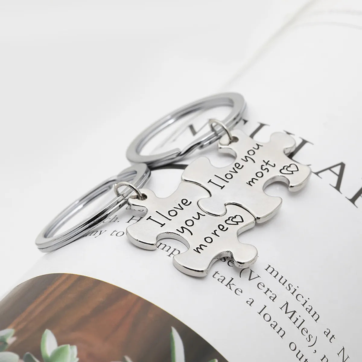 English Letter I Love You Moremost Couple Keychain