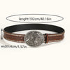 Ethnic Style Bohemian Bull Head Pu Leather Alloy Unisex Leather Belts