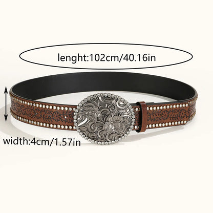 Ethnic Style Bohemian Bull Head Pu Leather Alloy Unisex Leather Belts