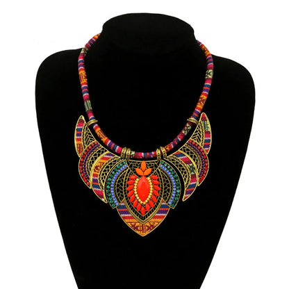 Ethnic Style Bohemian Geometric Alloy Plating Inlay Rhinestones Women's Necklace