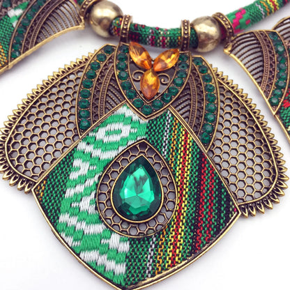 Ethnic Style Bohemian Geometric Alloy Plating Inlay Rhinestones Women's Necklace