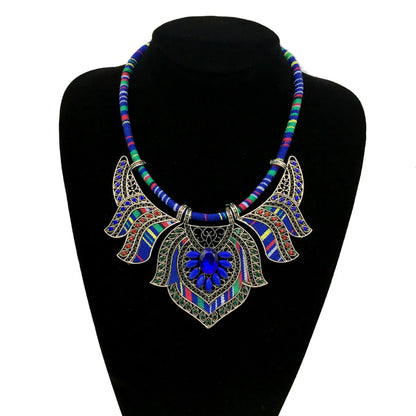 Ethnic Style Bohemian Geometric Alloy Plating Inlay Rhinestones Women's Necklace