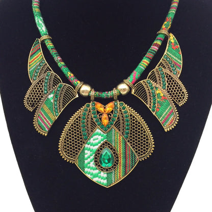 Ethnic Style Bohemian Geometric Alloy Plating Inlay Rhinestones Women's Necklace