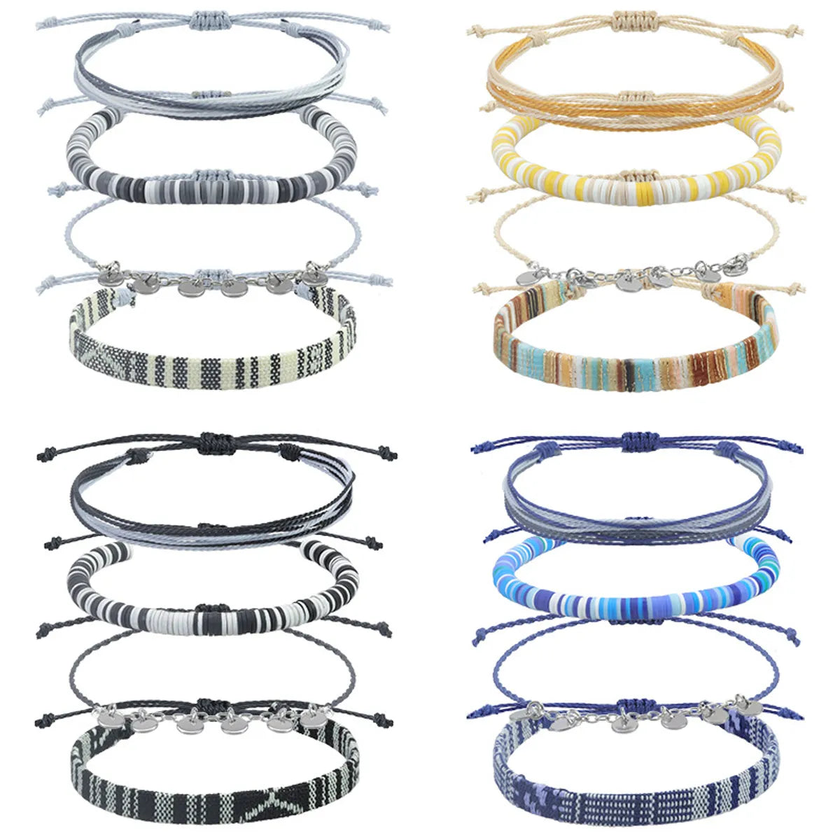 Ethnic Style Bohemian Geometric Cord Wholesale Drawstring Bracelets