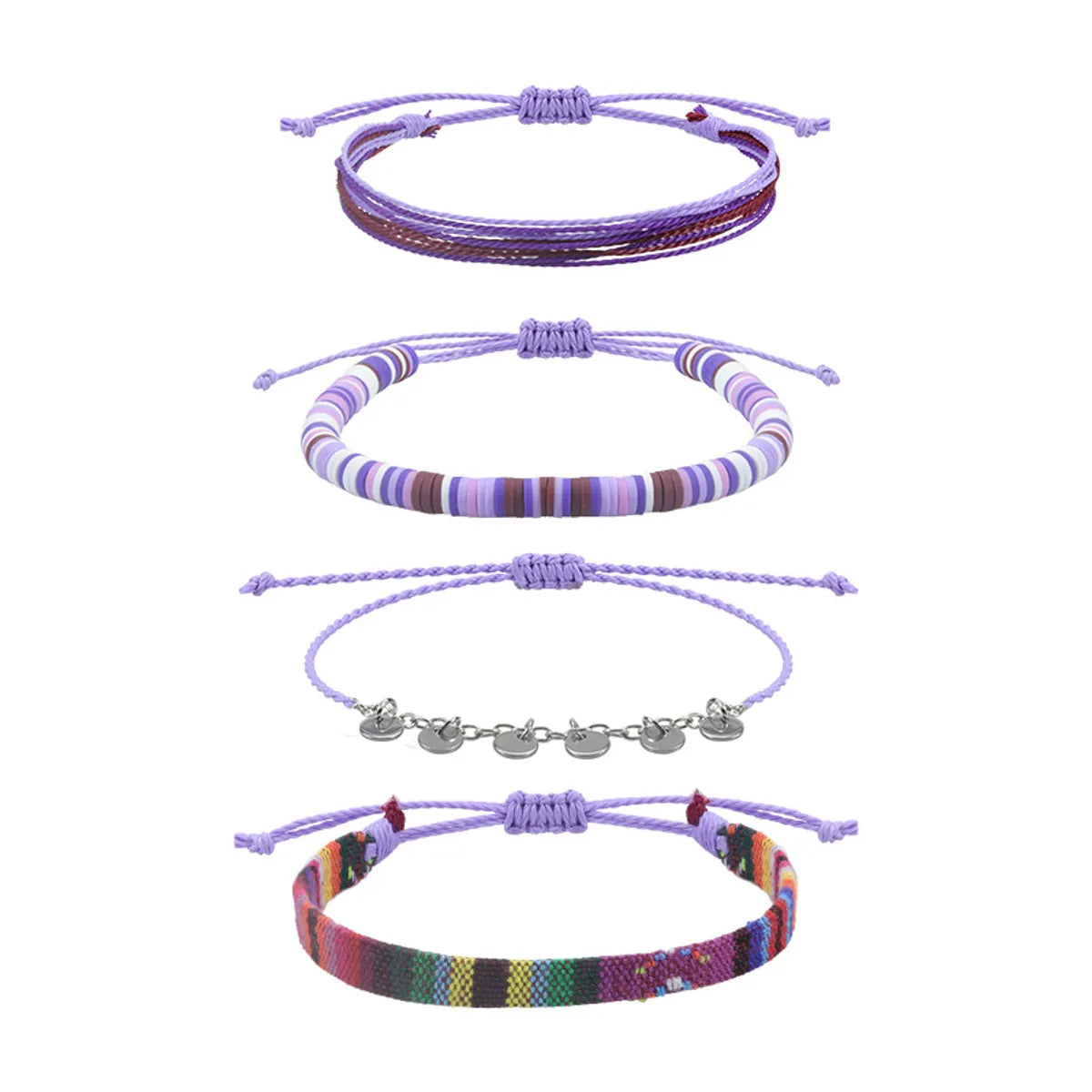 Ethnic Style Bohemian Geometric Cord Wholesale Drawstring Bracelets