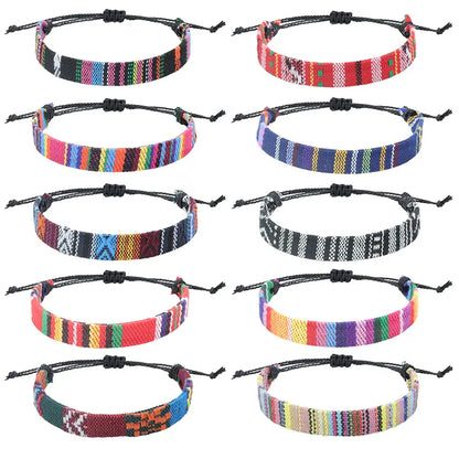 Ethnic Style Bohemian Geometric Mixed Materials Wholesale Drawstring Bracelets