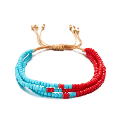 Ethnic Style Bohemian Geometric Seed Bead Rope Beaded Knitting Unisex Bracelets