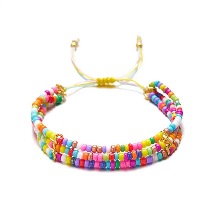 Ethnic Style Bohemian Geometric Seed Bead Rope Beaded Knitting Unisex Bracelets