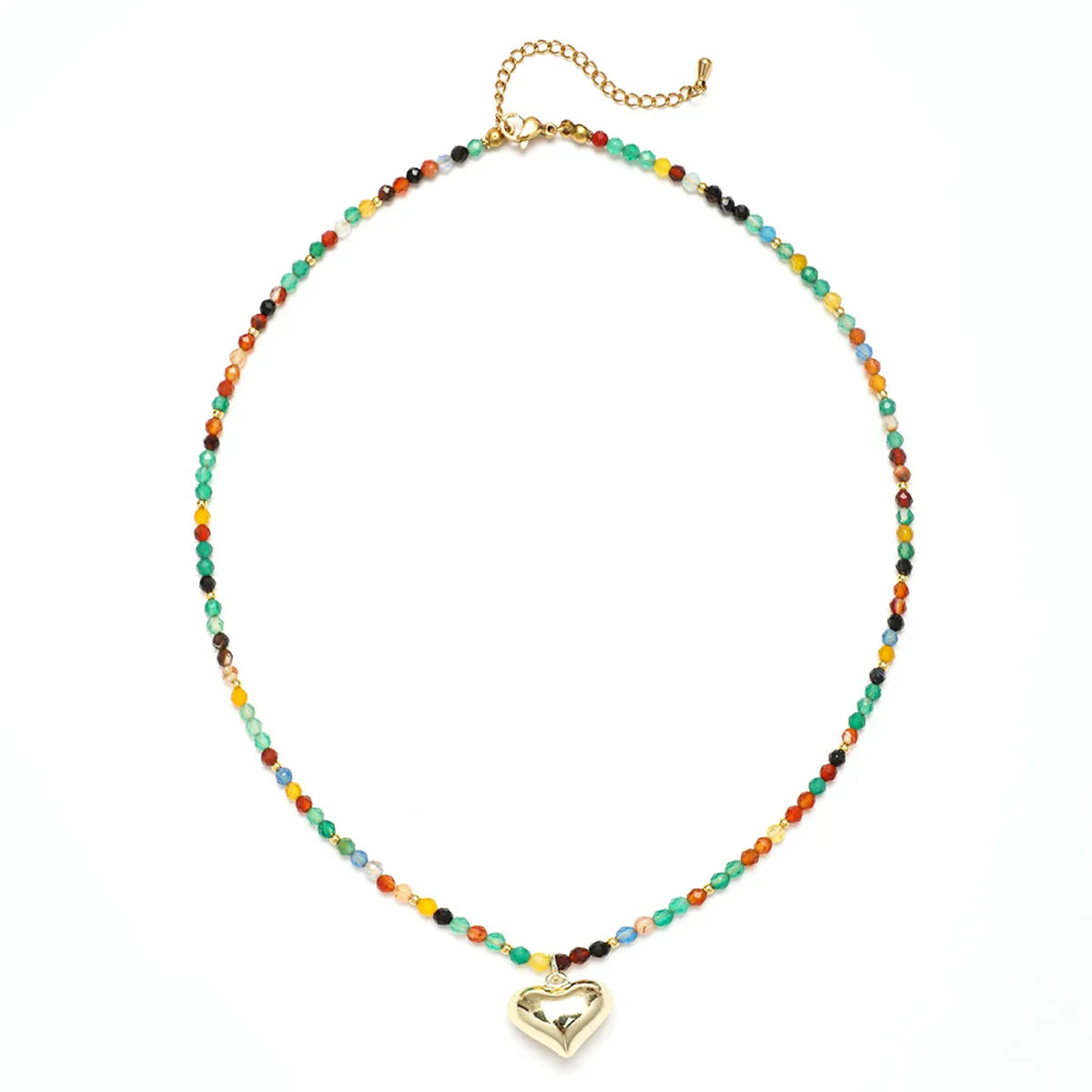 Ethnic Style Bohemian Heart Shape Alloy Agate Necklace In Bulk