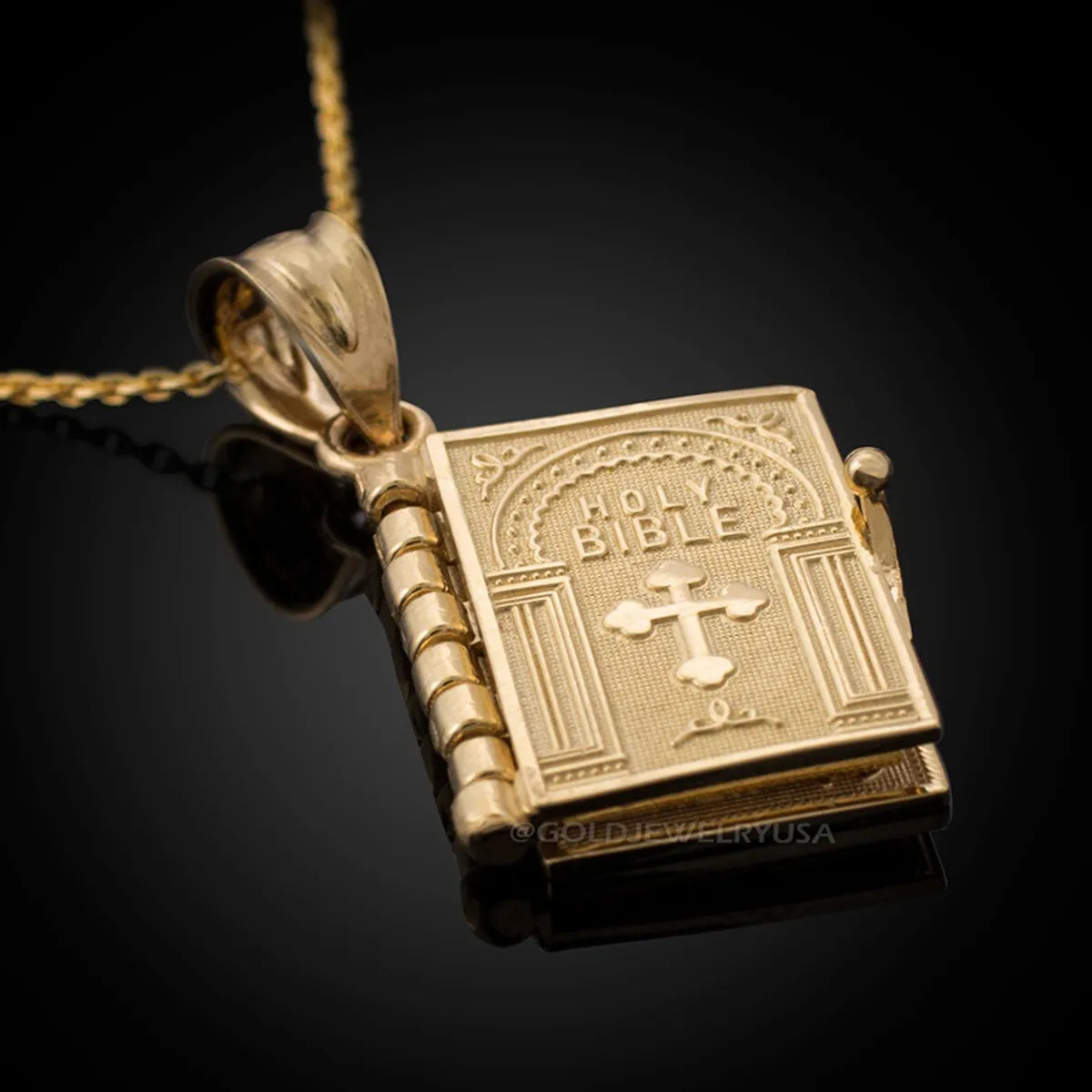 Ethnic Style Book Cross Alloy Plating Unisex Pendant Necklace