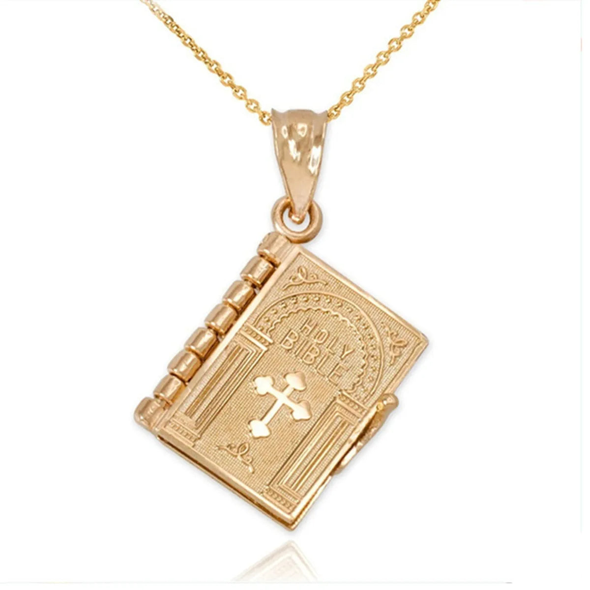 Ethnic Style Book Cross Alloy Plating Unisex Pendant Necklace