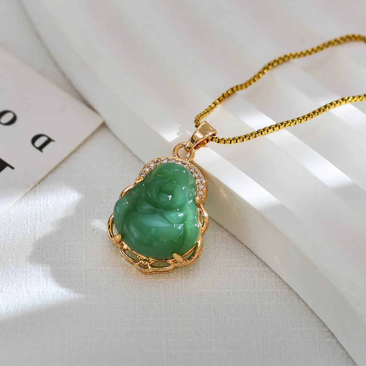 Ethnic Style Buddha Copper Opal Zircon Necklace In Bulk