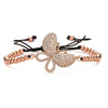 Ethnic Style Butterfly Rope Copper Zircon Bracelets In Bulk