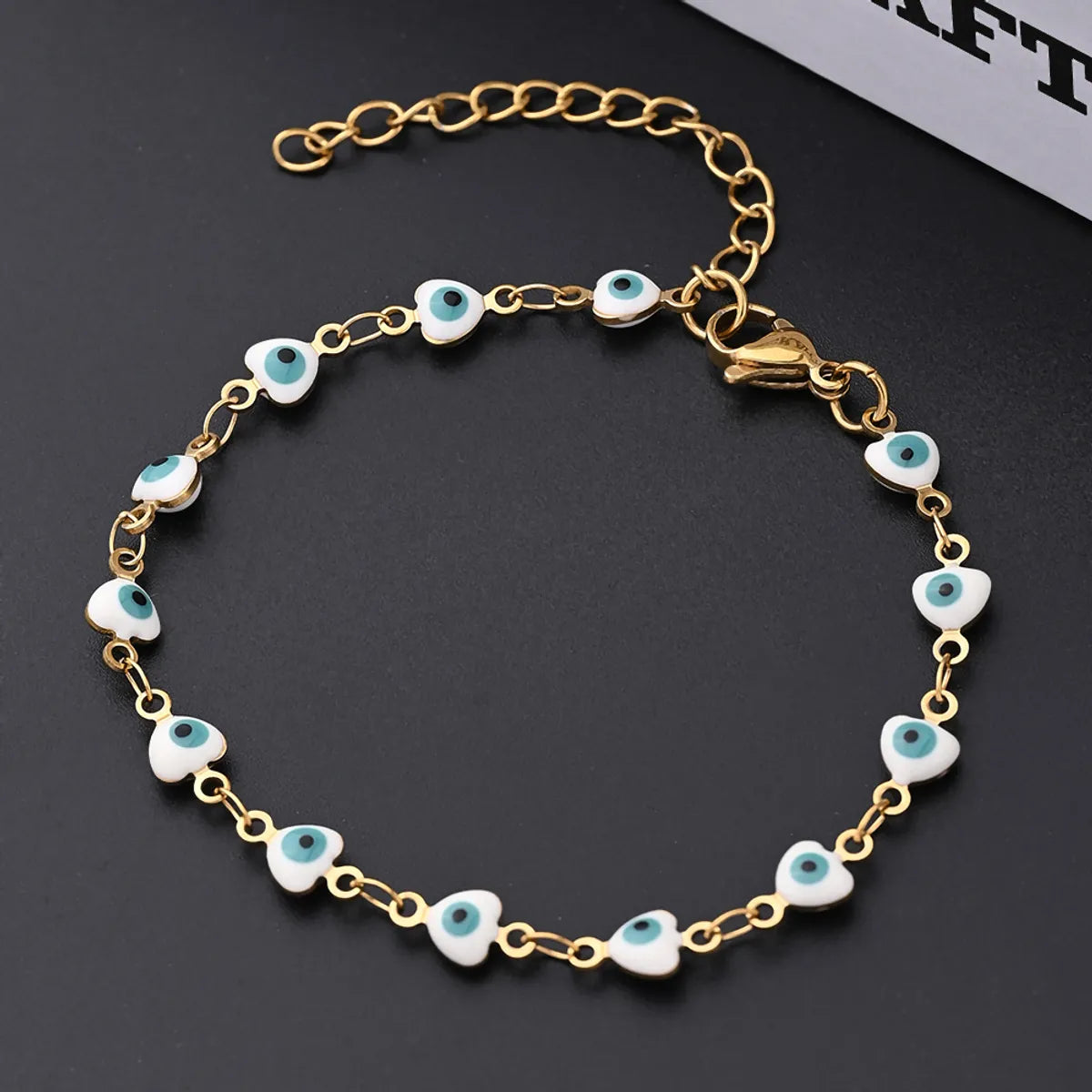 Ethnic Style Classic Style Artistic Devil'S Eye Heart Shape Simple 304 Stainless Steel 18K Gold Plated Bracelets In Bulk