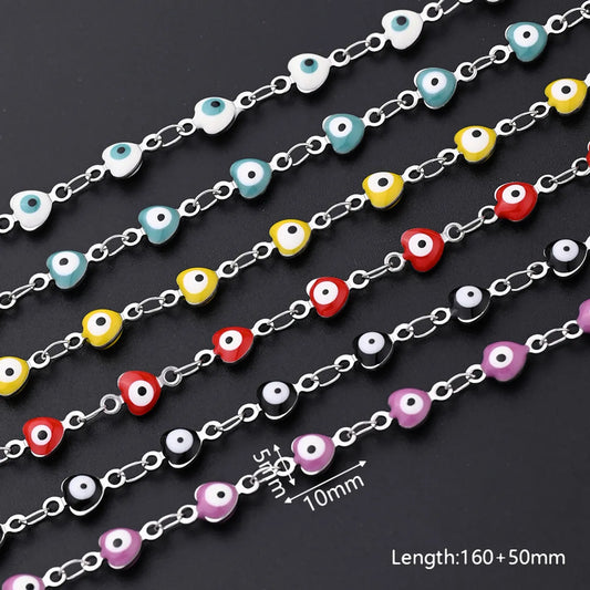 Ethnic Style Classic Style Artistic Devil'S Eye Heart Shape Simple 304 Stainless Steel Bracelets In Bulk