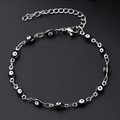 Ethnic Style Classic Style Artistic Devil'S Eye Oval Simple 304 Stainless Steel Bracelets In Bulk