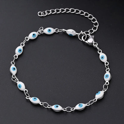 Ethnic Style Classic Style Artistic Devil'S Eye Oval Simple 304 Stainless Steel Bracelets In Bulk