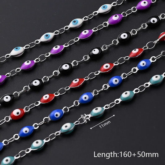 Ethnic Style Classic Style Artistic Devil'S Eye Oval Simple 304 Stainless Steel Bracelets In Bulk