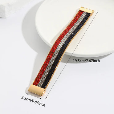 Ethnic Style Classic Style Circle American Flag Pu Leather Plating Inlay Rhinestones Women'S Bangle