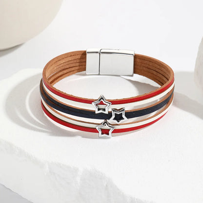 Ethnic Style Classic Style Circle Pu Leather Copper Plating Women's Bangle