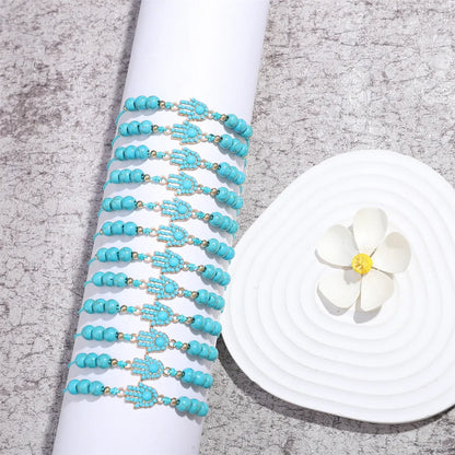 Ethnic Style Classic Style Palm Alloy Turquoise Wholesale Bracelets