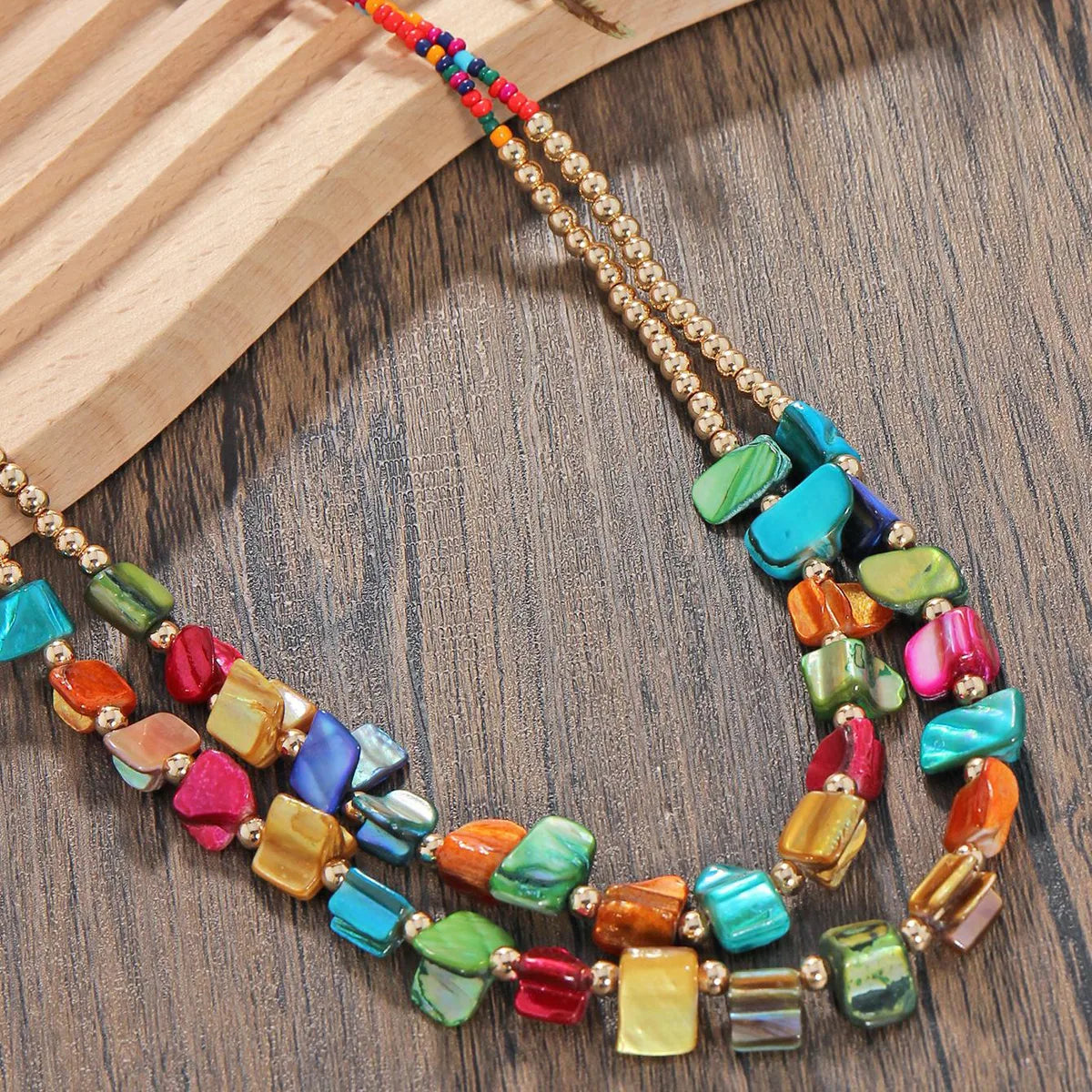 Ethnic Style Classic Style Round Shell Iron Wholesale Necklace