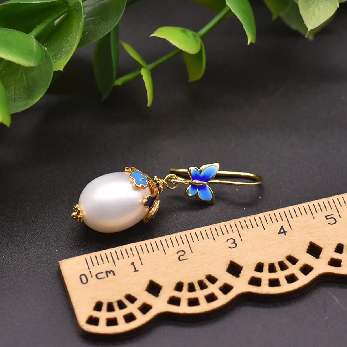 Ethnic Style Clouds Flower Butterfly Pearl Copper Drop Earrings 1 Pair