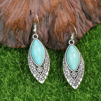 Ethnic Style Color Block Alloy Inlay Turquoise Women'S Jewelry Set