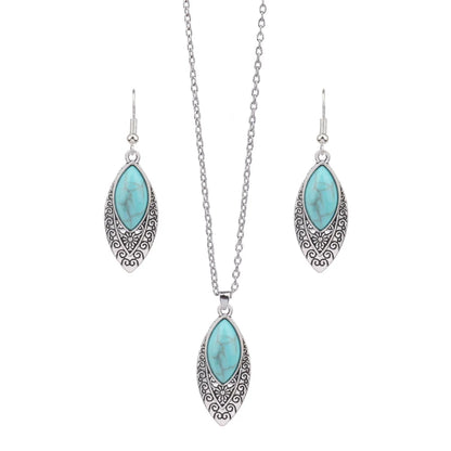 Ethnic Style Color Block Alloy Inlay Turquoise Women'S Jewelry Set