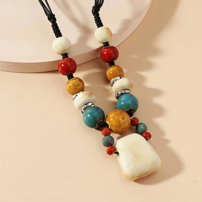 Ethnic Style Colorful Ceramics Stoving Varnish Women's Necklace 1 Piece