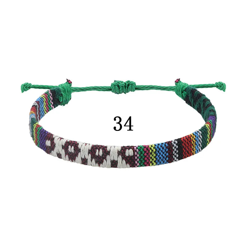 Ethnic Style Colorful Cloth Unisex Nepal Bracelets