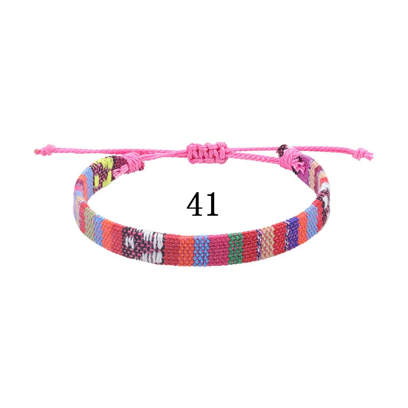 Ethnic Style Colorful Cloth Unisex Nepal Bracelets