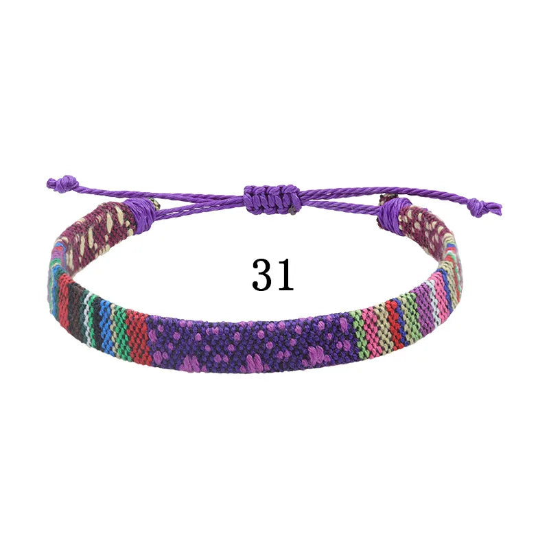 Ethnic Style Colorful Cloth Unisex Nepal Bracelets