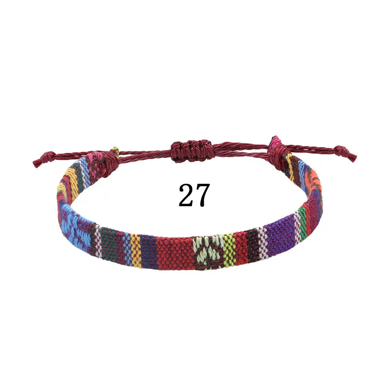 Ethnic Style Colorful Cloth Unisex Nepal Bracelets