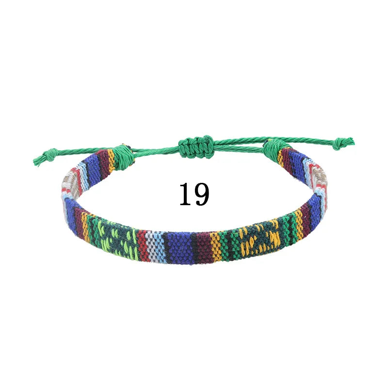 Ethnic Style Colorful Cloth Unisex Nepal Bracelets