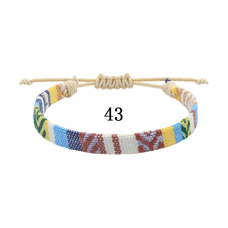 Ethnic Style Colorful Cloth Unisex Nepal Bracelets