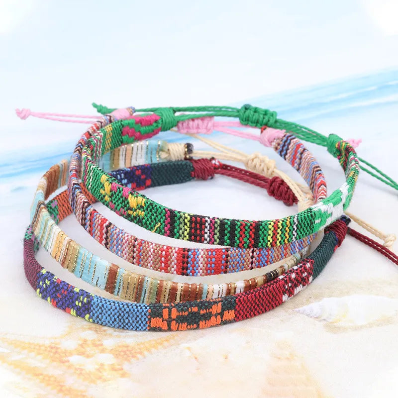 Ethnic Style Colorful Cloth Unisex Nepal Bracelets