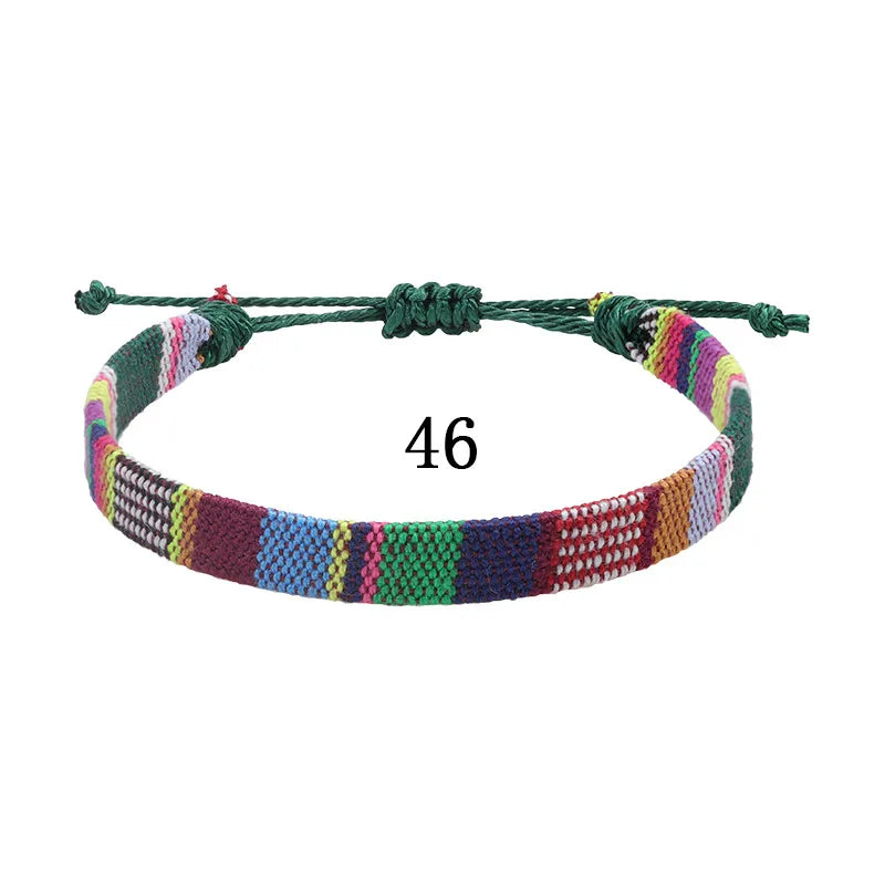 Ethnic Style Colorful Cloth Unisex Nepal Bracelets