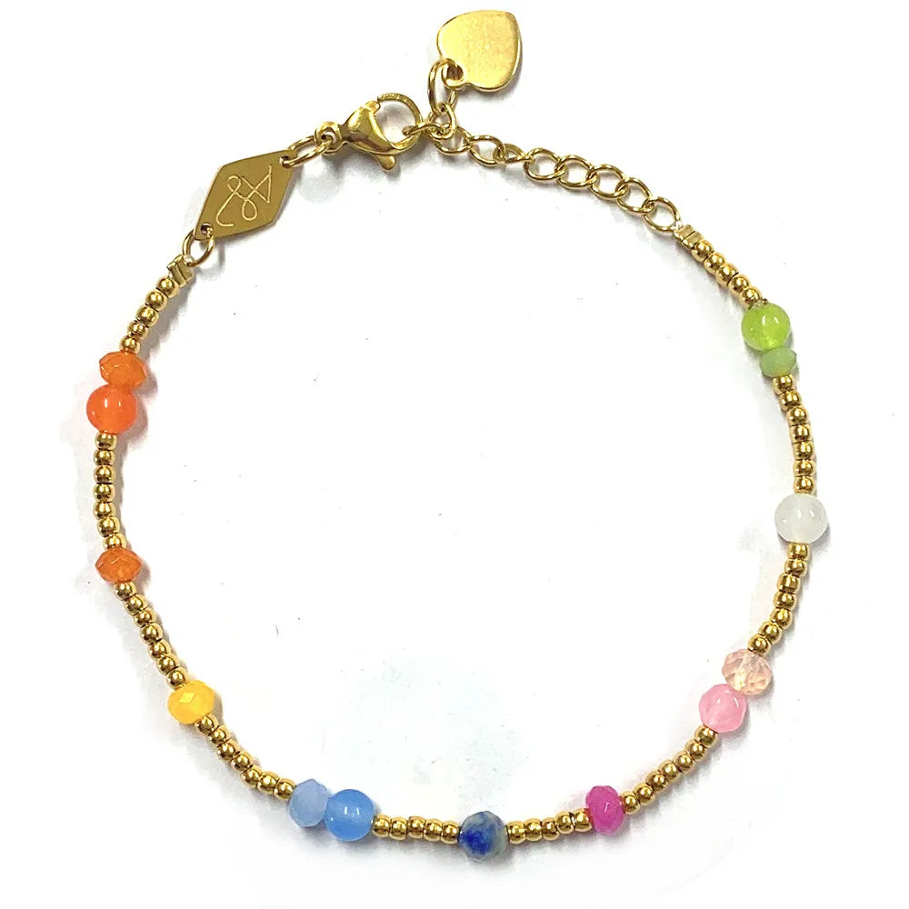 Ethnic Style Colorful Glass Pearl Glass Plating Bracelets 1 Piece