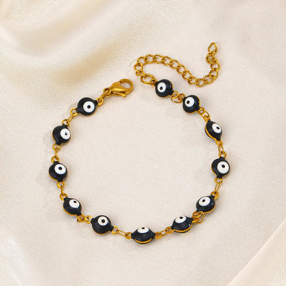 Ethnic Style Cool Style Devil'S Eye 304 Stainless Steel 18K Gold Plated Resin Bracelets In Bulk