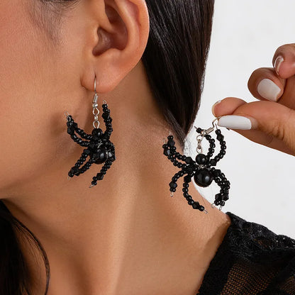 Ethnic Style Cool Style IG Style Spider Alloy Beaded Artificial Crystal Halloween Women'S Jewelry Set